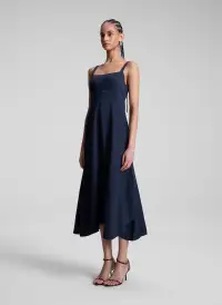 Harlow Linen Midi Dress(Navy,00)