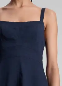 Harlow Linen Midi Dress(Navy,00)