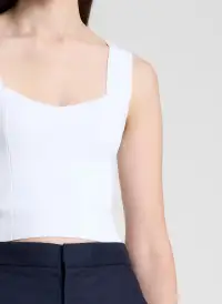Jordana Compact Knit Top(White,XS)