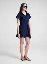 Julie Cotton Mini Shirtdress(Navy,00)