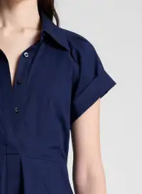 Julie Cotton Mini Shirtdress(Navy,00)