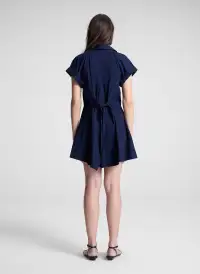 Julie Cotton Mini Shirtdress(Navy,00)