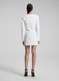 Kenna Embellished Mini Dress(White/Crystal,00)