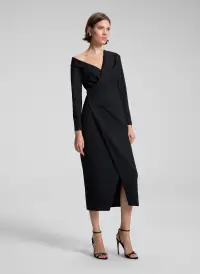 Kylah Asymmetric Midi Dress(Black,00)