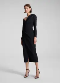 Kylah Asymmetric Midi Dress(Black,00)