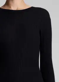 Kyle Ribbed Merino Top(Black,XS)