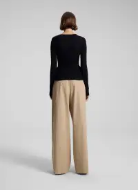 Kyle Ribbed Merino Top(Black,XS)