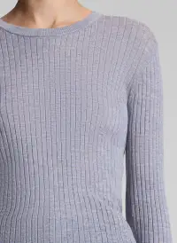 Kyle Ribbed Merino Top(Light Heather Grey,XS)