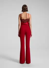 Lennon Satin and Lace Camisole Top(Really Red/Bosco,XXS)