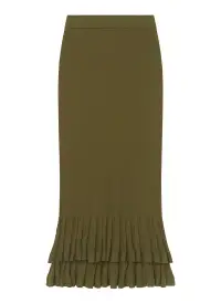 Lexi Fine Cotton Knit Midi Skirt(Hazel,XS)