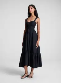 Lilah II Cotton Midi Dress(Black,00)