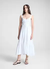 Lilah II Cotton Midi Dress(White,00)