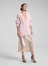 Lou Cashmere Silk Oversized Cardigan(Cotton Candy Pink,XS/S)