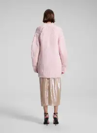Lou Cashmere Silk Oversized Cardigan(Cotton Candy Pink,XS/S)