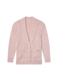 Lou Cashmere Silk Oversized Cardigan(Cotton Candy Pink,XS/S)