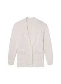 Lou Cashmere Silk Oversized Cardigan(White,XS/S)