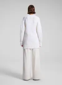 Lou Cashmere Silk Oversized Cardigan(White,XS/S)