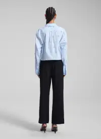 Mackie Embellished Cropped Cotton Shirt(Ice Water,00)