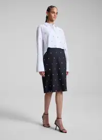 Mackie Embellished Cropped Cotton Shirt(White,00)
