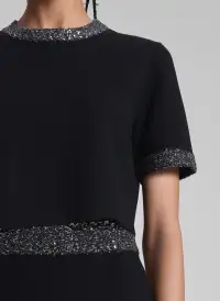 Maeve Sequin Embellished Top(Black/Silver,XS)