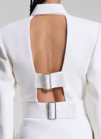 Mara Open Back Blazer Dress(Pearl,00)