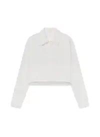 Maude Cropped Cotton Shirt(White,XS)