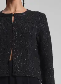 Meg Sequin Embellished Cardigan(Black/Black,XS)