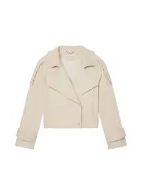 Miles Cropped Trench Jacket(Light Limestone,XS)