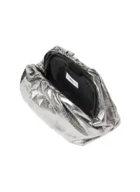 Milo Metallic Vegan Leather Clutch(Smoky Silver,OS)