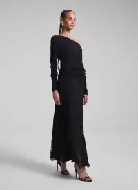 Mira Lace Midi Skirt(Black/Black,00)