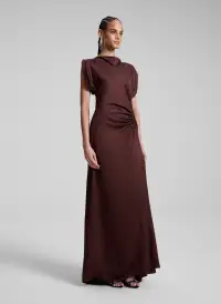 Nadia Satin Gown(Chocolate Plum,00)