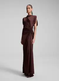 Nadia Satin Gown(Chocolate Plum,00)