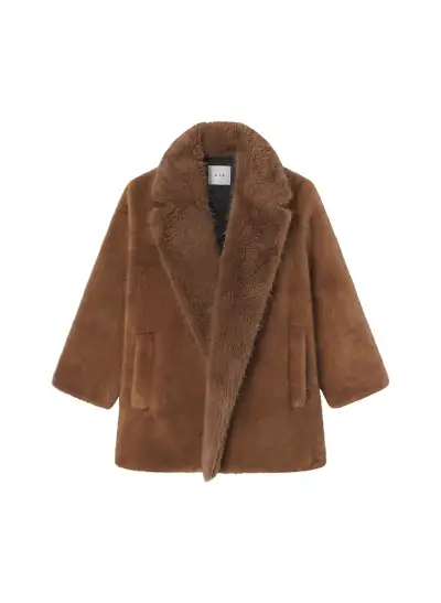 Nina Faux Fur Coat(Gobi Tan,XS)