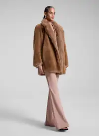 Nina Faux Fur Coat(Gobi Tan,XS)