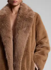 Nina Faux Fur Coat(Gobi Tan,XS)