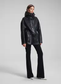 Nolan Leather Coat(Black,XS)
