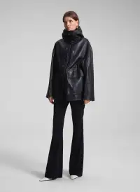 Nolan Leather Coat(Black,XS)