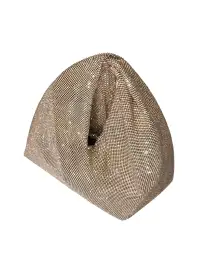 Paige Rhinestone Chain Mesh Bag(Crystal Honey,OS)