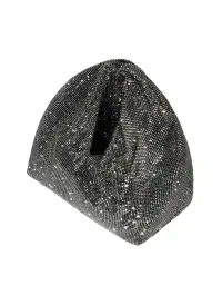 Paige Rhinestone Chain Mesh Bag(Gunmetal,OS)