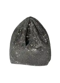 Paige Rhinestone Chain Mesh Bag(Gunmetal,OS)
