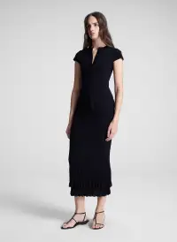 Lexi Fine Cotton Knit Midi Skirt(Black,XS)