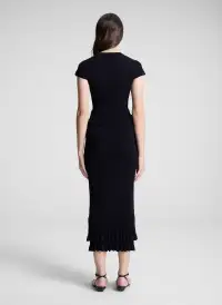Lexi Fine Cotton Knit Midi Skirt(Black,XS)