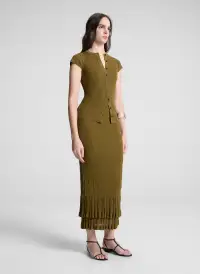 Lexi Fine Cotton Knit Midi Skirt(Hazel,XS)
