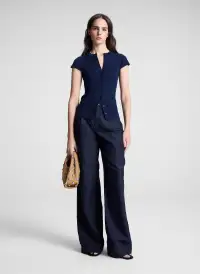 Parker Fine Cotton Cardigan(Navy,XS)