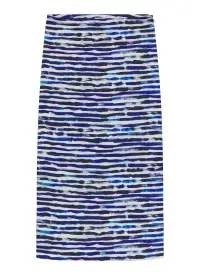 Phoebe Cotton Striped Midi Skirt(Navy Stripe,00)