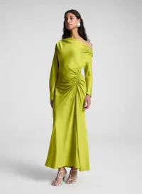 Piper Satin Dress(Green Amber,00)