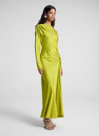 Piper Satin Dress(Green Amber,00)