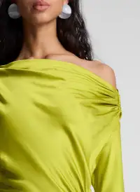 Piper Satin Dress(Green Amber,00)