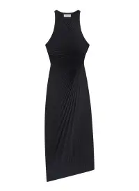 Reagan Satin Pleated Gown(Black,00)