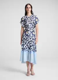 Rem Printed Midi Dress(Navy/Light Blue,00)
